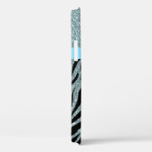 Girly Glitzer Zebra Animal Print Muster Aquamarin  Case-Mate iPhone Hülle (Rückseite / Rechts)