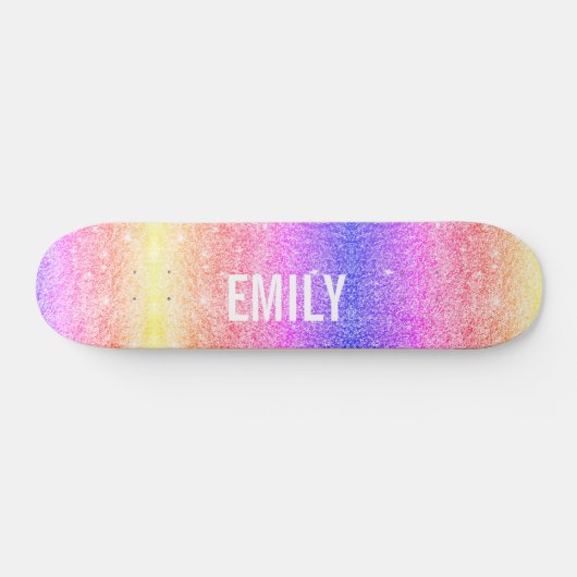 Girly Glitzern Rainbow Skateboard (Horizontal)
