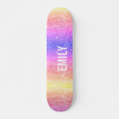 Girly Glitzern Rainbow Skateboard (Vorne)
