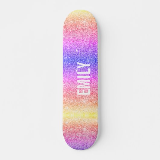 Girly Glitzern Rainbow Skateboard (Vorne)