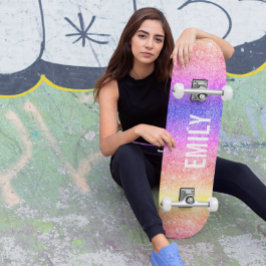 Girly Glitzern Rainbow Skateboard