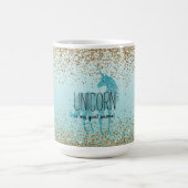 Girly Glitzy Aqua Türkis Glitzer Unicorquote Kaffeetasse (Mittel)