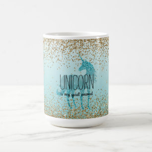 Girly Glitzy Aqua Türkis Glitzer Unicorquote Kaffeetasse