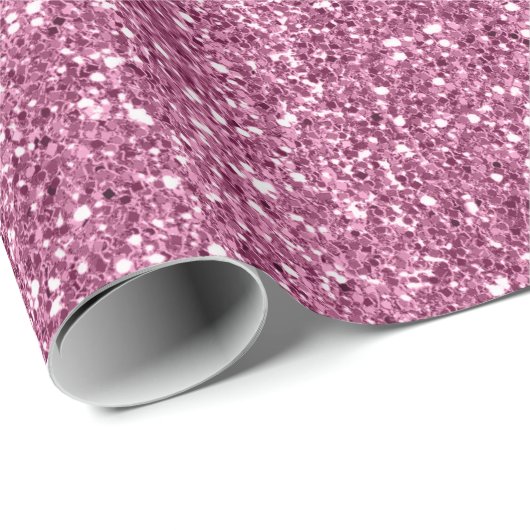 Girly Glitzy Pink Glitzer Geschenkpapier (Rolleneckpunkt)