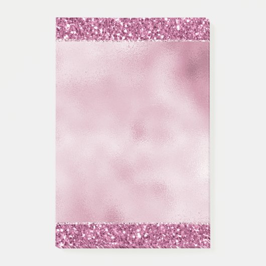 Girly Glitzy Pink Glitzer Post-it Klebezettel (Vorderseite)