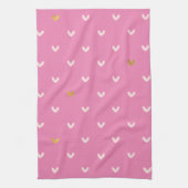 Girly Gold Blush Rosa Herz Geschirrtuch (Vertikal)
