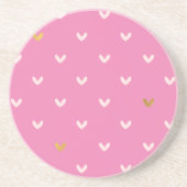 Girly Gold Blush Rosa Herz Getränkeuntersetzer (Vorne)