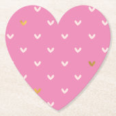 Girly Gold Blush Rosa Herz Untersetzer (Vorderseite)