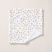 Girly Gold Dots Confetti White Design Badhandtuch Set (Waschlappen)