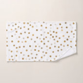 Girly Gold Dots Confetti White Design Badhandtuch Set (Handtuch)