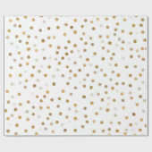 Girly Gold Dots Confetti White Design Geschenkpapier (Flach)