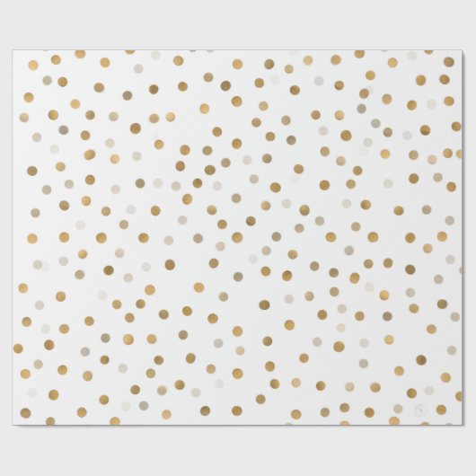 Girly Gold Dots Confetti White Design Geschenkpapier (Flach)