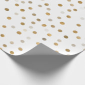 Girly Gold Dots Confetti White Design Geschenkpapier (Ecke)