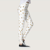 Girly Gold Dots Confetti White Design Leggings (Rechts)