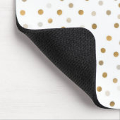Girly Gold Dots Confetti White Design Mousepad (Ecke)