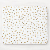 Girly Gold Dots Confetti White Design Mousepad (Vorne)