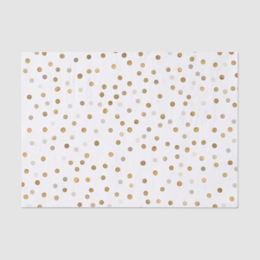 Girly Gold Dots Confetti White Design Seidenpapier (Vorderseite)