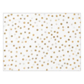 Girly Gold Dots Confetti White Design Tischdecke (Vorderseite (Horizontal))