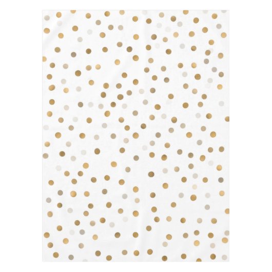 Girly Gold Dots Confetti White Design Tischdecke (Vorderseite)