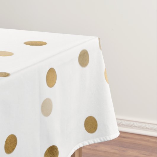 Girly Gold Dots Confetti White Design Tischdecke (Beispiel)