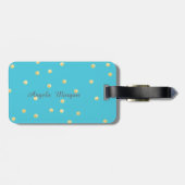 Girly Gold Dots Monogram Personalisiert Gepäckanhänger (Rückseite horizontal)
