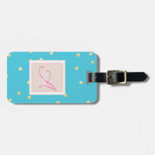 Girly Gold Dots Monogramm personalisiert Gepäckanhänger