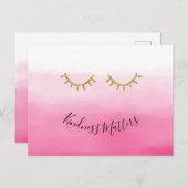 Girly Gold Eyelashes Postkarte (Vorne/Hinten)