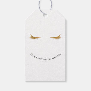 Girly Gold Glam Glitzer Eyelashes Geschenkanhänger