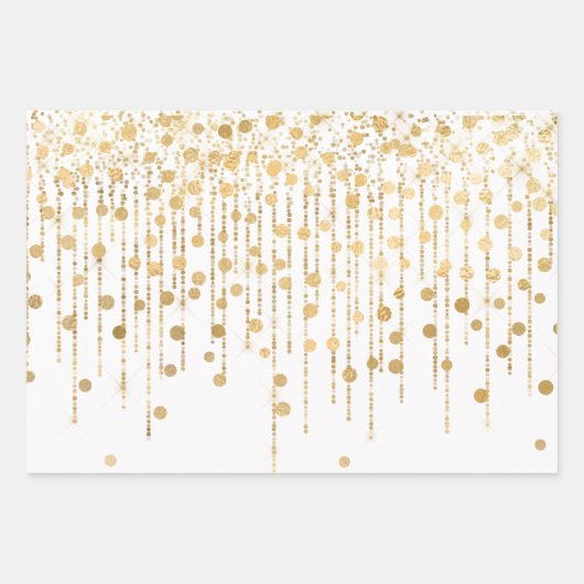 Girly Gold Glam Glitzer Eyelashes Geschenkpapier Set (Vorderseite 3)