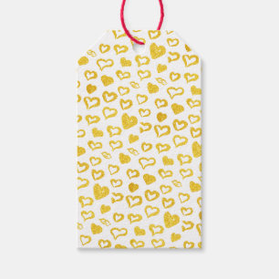Girly Gold Glitter Herzen Lippen Muster Geschenkanhänger