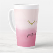 Girly Gold Glitz Eyelashes Pink Ombre Milchtasse (Linke Ecke)