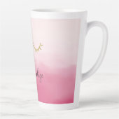Girly Gold Glitz Eyelashes Pink Ombre Milchtasse (Rechts)