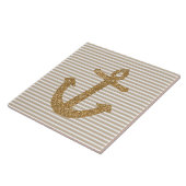 Girly Gold Glitzer Anchor Fliese (Seite)