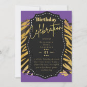 Girly Gold Glitzer Animal Print Birthday JEDES Alt Einladung (Vorderseite)