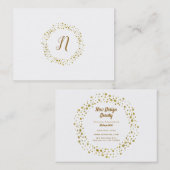 Girly Gold Glitzer Dots Modernes Minimales Logo Visitenkarte (Vorne/Hinten)