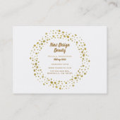 Girly Gold Glitzer Dots Modernes Minimales Logo Visitenkarte (Rückseite)