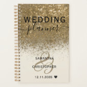 Girly Gold Glitzer Hochzeitsplaner Planer (Vorderseite)