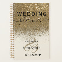 Girly Gold Glitzer Hochzeitsplaner