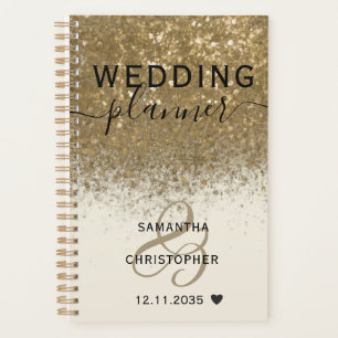 Girly Gold Glitzer Hochzeitsplaner Planer