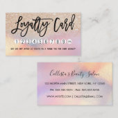 Girly Gold Glitzer Iridescent Holographic Ombre Treuekarte (Vorne/Hinten)