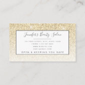 Girly Gold Glitzer Lashes Salon Visitenkarte (Rückseite)