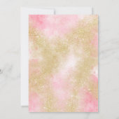 Girly gold Glitzer pink Aquarell 30. Geburtstag Einladung (Rückseite)