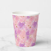 Girly Gold Glitzer Rose Floral Pappbecher (Rechts)