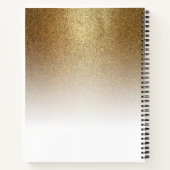 Girly Gold Glitzer Sparkle Mit Monogramm Notizblock (Rückseite)