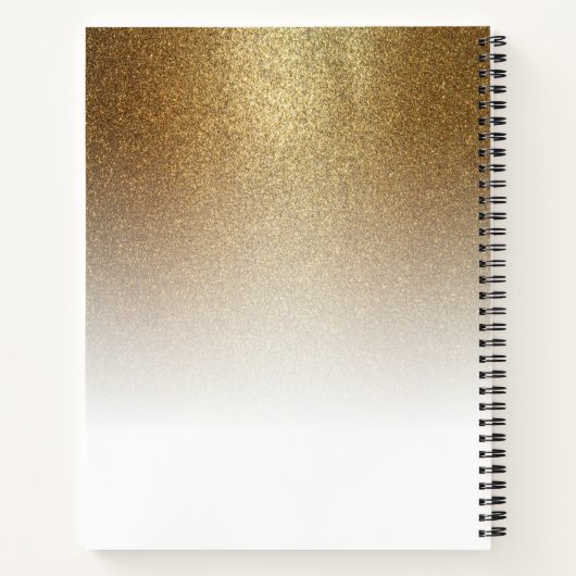 Girly Gold Glitzer Sparkle Mit Monogramm Notizblock (Rückseite)