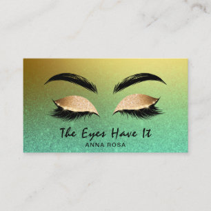 *~* Girly Gold Golden Lashes Visitenkarte