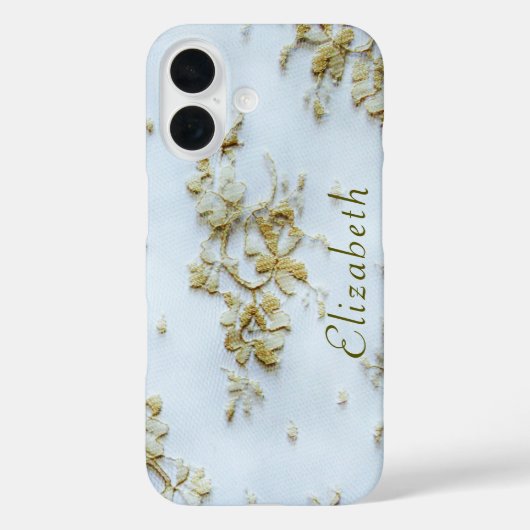 Girly Gold Lace Feminine und Elegant Case-Mate iPhone Hülle (Rückseite)