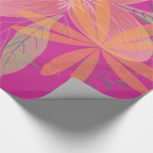 Girly Gold Leaf Fuchsia Blume Geschenkpapier (Ecke)