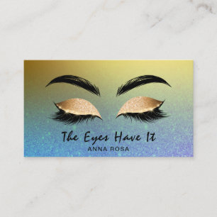 *~* Girly Gold LILA BLAU Lashes Visitenkarte