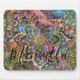 Girly Gold Mandala Galaxy Individuelle Name Monogr Mousepad